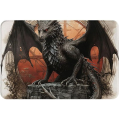 Dragon Dark Gothic Vintage Black grīdas paklājs Antibakteriāls vannas paklājs Personalizēti paklājiņi dzīvojamai istabai gaitenis gaitenis āra 40 x 60 cm