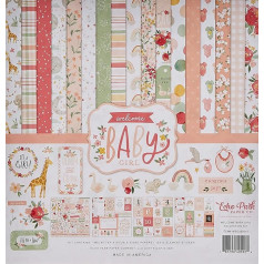 Echo Park Paper Company WBG233016 Welcome Baby Girl Collection Kit Papīra komplekts, 12 x 12 collas