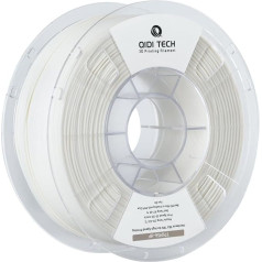 QIDI TECH TPU 95A augstas plūstamības filaments 1,75 mm, TPU95A-HF elastīgs 3D printeru filaments vairumam FDM 3D printeru, augsta elastība, piemērots ātrgaitas drukāšanai, 1 kg spole, balts