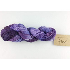 Manos Del Uruguay Silk Blend Fino 9999 Violets, 100 g, vilna ar zīdu adīšanai un tamborēšanai, Merino zīda maisījums, krāsots ar rokām, ar krāsu gradientu