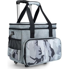 BUXFMHT Sewing Machine Bag Trolley, Sewing Machine Bag with Wheels, Bag for Sewing Machine, Grey camouflage, Sewing machine bag trolley