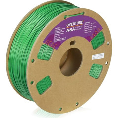 OVERTURE ASA filaments 1,75 mm, spole 1 kg, izmēru precizitāte +/- 0,03 mm, 3D printeriem (Diamond Green)