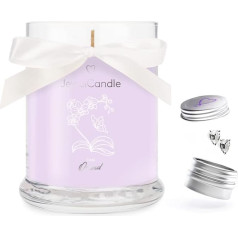 JuwelKerze Thai Orchid + Earrings Silver - Jewellery Candle 40 Hours - Scented Candle in Glass with Exotic Fragrance - Candle with Jewellery - Gifts for Women, Birthday