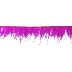 2 Ostrich Feathers Trim Fringe with Satin Ribbon for DIY Cloth Dress Sewing Craft Christmas Costumes Decoration (Rosy)
