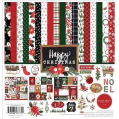 Echo Park Paper Company CBXM140016 Happy Christmas Collection Kit Papīra komplekts, Multi