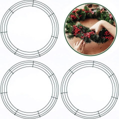 3 Pieces Metal Wreath Rings, 16 Inch Wire Rings, Florist Wreath Rings, Large Green Round Wire Wreath Frame for Christmas Wreath Making, Rings, Base, Garden, Wedding, Garland Ring