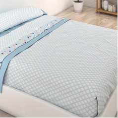 Milarosa 3 gab. apdrukāts poliestera kokvilnas gultas pārklāju komplekts Fitted Sheet un Pillowcase Augstas kvalitātes dizains Ice Blue 135 cm gulta