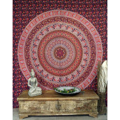 Guru veikals, Indijas Mandala audums, dvieļi, pārklājs, Mandala Print, kokvilna, 230 x 210 cm, pārklājs, dīvāns Throw