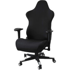 Zhongdawei Black Stretchy Gaming Chair Covers Slipcovers, Ergonomisks biroja datorspēļu krēslu pārvalki, Stretchy pārvalki datora krēsliem ar atzveltnes krēsliem biroja stilā sacīkšu stilā (bez krēsliem)