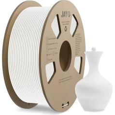 JAYO matēts PLA filaments 1,75 mm, 3D printera PLA filaments 1,1 kg spoles, izmēru precizitāte +/- 0,02, PLA Matt White