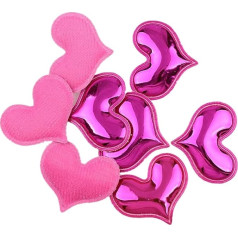 MSCFTFB Pack of 100 5 Stars Heart Crown Shaped Pad Appliques Patches Embellishments Border for DIY Birthday Wedding Cake Topper Scrapbook Hair Accessories Craft Supplies (Heart, Rose)