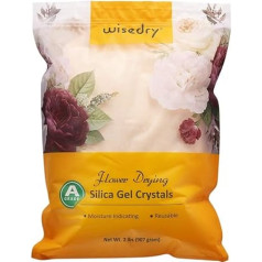 wisedry Silicagel 2 LBS (0,9 kg) Silikagels ziedu žāvēšanai, smalkie kristāli, desikants, atkārtoti lietojams ziedu repelents - krāsu displejs