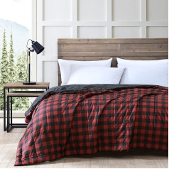 Eddie Bauer Home | Mountain Collection | Sega - īpaši mīksta un mājīga divpusēja sega ar zosu pūkām, sarkana, USHSEE1166111