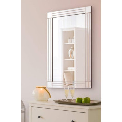 MirrorOutlet sudraba trīs slīpi Venēcijas sienas spogulis 3 ft X 2 ft (91 x 61 cm)