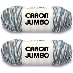 Caron Jumbo Prints Country Basket dzija - 2 iepakojumi pa 12oz - Akrils - 4 vidēji (Worsted) - 500 jardu - Adīšana/tamborēšana