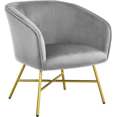 Yaheetech Ēdamistabas krēsls auduma Retro dizains Samta krēsls ar atzveltni Krēsls Metāla kājas Pelēks