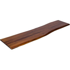 SAM Tree Edge Plate Solid Acacia Cognac Coloured Stylish Wooden Bench Easy Care Unique