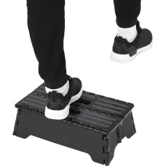 Ejoyous Step Ladder, Non-Slip Portable Step Stool, Plastic, Black for Bathroom