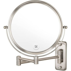 Alhakin Wall Mounted Makeup Mirror, 1X/5X Magnifying Mirror, Double Sided 8