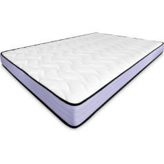 Amuéblate Online , 90 x 200 cm Reversible Memory Foam Mattress Purple Optimal Strength and Comfort Mite-Proof Antibacterial and Hypoallergenic Memory Polyurethane Foam White