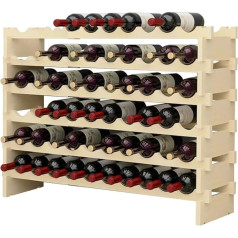 Sogeshome Pudeļu statīvs Vīna statīvs Vīna statīvs Stackble Wine Racks 6 līmeņu vīna uzglabāšana 60 pudelēm Vīna statīvs Pudeļu statīvs Vīna uzglabāšanas skapis izgatavots no koka