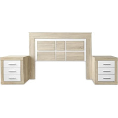 Duérmete Online DUÉRMETE ONLINE Omabella 2 Bedside Tables Bedding Set, Wood, Cambria White, 160 x 120 cm (Cama 135-140-150)