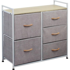 Bakaji Fabric Furniture ZFC107-1 Grey + White + Oak MDF Board Medium