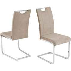 Möbelando Southend I Swing Chair Set Kitchen Chair (Set of 4) Latte