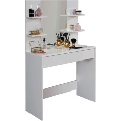 Trendteam Smart Living Trendteam Basix Smart Living Children's Bedroom Dressing Table Vanity Table with Lots of Storage Space 85 x 140 x 40 cm White