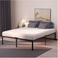 Dreamzie Metal Bed 180 x 200 cm with Slatted Frame - Bed Frame 180 x 200 cm with Feet - Height 45 cm - Sturdy, Easy Assembly, Lots of Storage Space