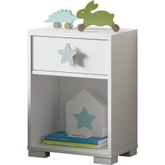 Muebles Pitarch Sweet Table, Particle Board and Melamine with High Density, White (Atlas / Grey Stars), 56 x 40 x 33 cm