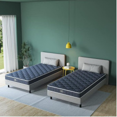 Bedstory Single Mattress, High Density Foam, Bonnell Spring Mattress, Spring, Grey, 90x190x14cm