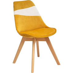 Atmosphera Createur D'interieur Atmosphera Baya Patchwork Chair Ochre Yellow Beech Feet Ochre