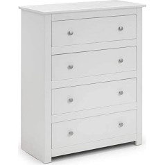 Julian Bowen Radley 4 Drawer Chest of Drawers, Surf White