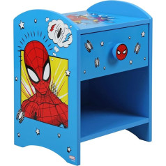 Marvel Disney Spider-Man Kids Wooden Blue Small Bedside Table 15mm MDF Blue S