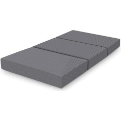 Amazon Basics - Folding Memory Foam Guest Mattress with Cover 120 x 195 x 10 cm Grey