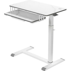 Ethu Bed Table with Wheels, Upgrade Medical Table with Drawer, Hospital Bed Table, Workplace Table, Adjustable Bedside Table Roll Laptop Table