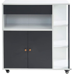 Baïta BAÏTA MAX11 Kitchen Trolley, Wood Material, Grey/White, L80 cm