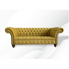 Jvmoebel Chesterfield 3 Seater Yellow Fabric Chesterfield Design Couchen Sofas New Luxury New