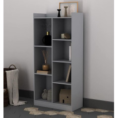 Urbnliving Koka grāmatu plaukts 7 Cube Wide Grey