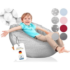 Joyfill ® XXL bērnu pupiņu maiss Oeko-Tex sertificēts un 100 % ražots Vācijā I Īpaši klusas un netoksiskas mikrokorpiņas I Bērnu pupiņu maiss XXL ar mīkstu kokvilnas pārvalku, ideāli piemērots zēniem un meitenēm