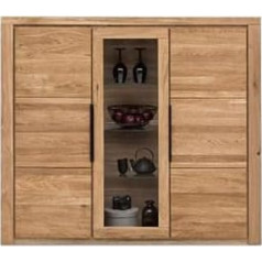 Greta Vitrīna Highboard Oiled in Wild Oak Daļēji masīvs Platums 160 cm Augstums 141 cm