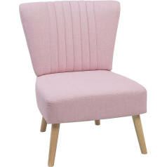 Beliani Comfortable Retro Style Armchair Upholstered Cover Pink Vaasa