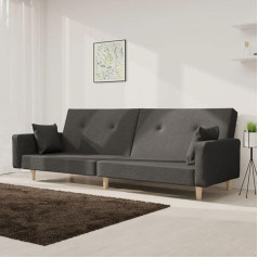 LAPOOH Schlafsofa 2-Sitzer mit 2 Kissen Dunkelgrau Stoff, Loungesofa, Sofas & Couches, Relaxsofa, Couch für Wohnzimmer, Couch Mit Schlaffunktion - 375742