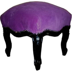 Casa Padrino Baroque Stool Purple / Black – Prunk Stool Foot Stool