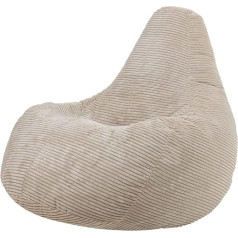 Icon Dalton Bean Bag Beige Corduroy Lieli pupiņu maisiņi dzīvojamā istaba guļamistaba Bean Bag krēsls pieaugušajiem