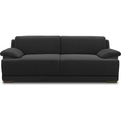 Domo. Collection Domo Collection Telos 3-Seater Box Spring Sofa, Sofa with Box Spring Suspension, Timeless Couch with Wide Armrests, 218 x 96 x 80 cm, Upholstered Set in Anthracite