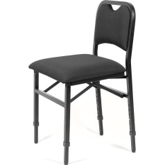 Adjustrite Складной стул Vivo регулируемый по высоте с мягкой обивкой и эргономичный черный (M)