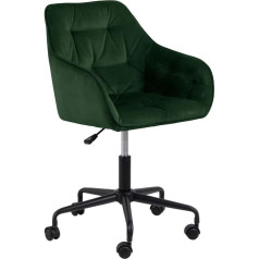 Ac Design Furniture Bentley darba galda krēsls H88,5 x W59 x D58,5cm, zaļš/melns, samts/metāls