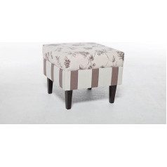 Benformato Aversa Wing Chair Stool with Beautiful Country House Fabric Combination